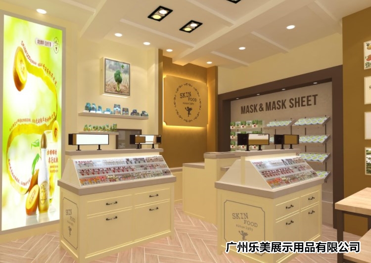 簡約現代韓式商場高端店鋪品牌定制化妝品展示柜彩妝柜