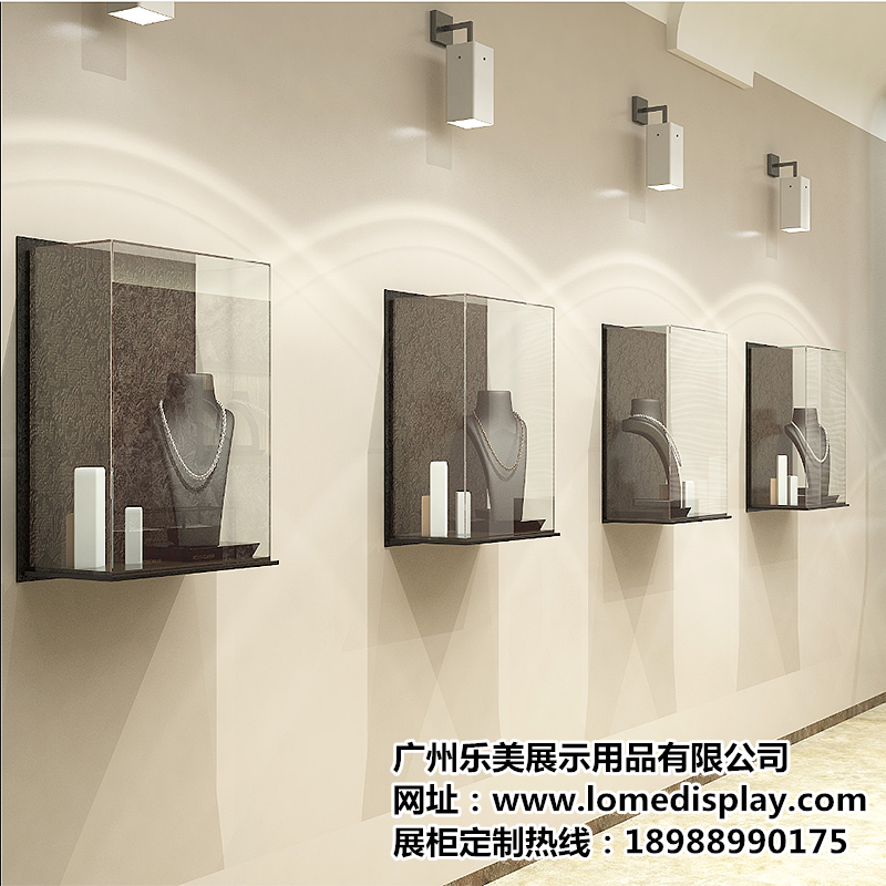 商場店鋪簡約高端奢華不銹鋼項鏈展柜鉆石珠寶展柜可定制