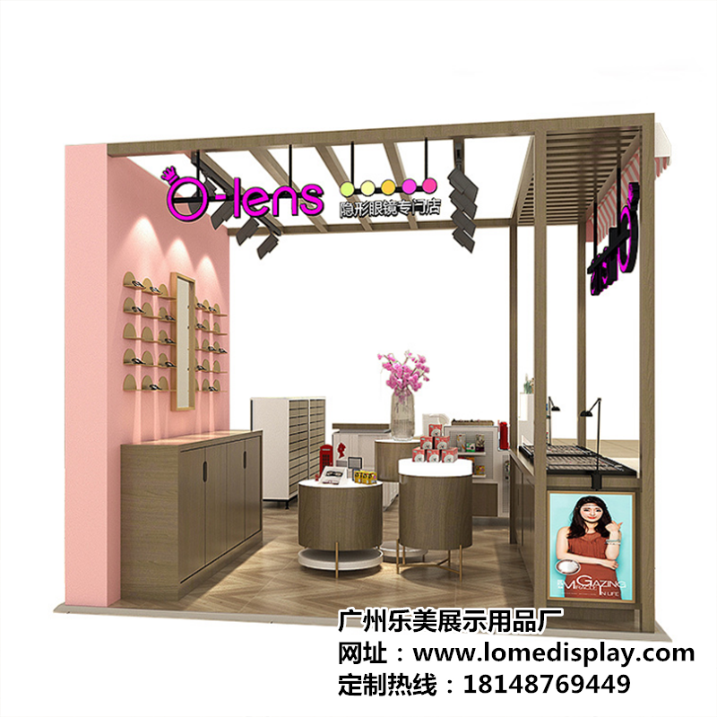 廣州廠家定制簡約時尚美瞳展示架韓式木質烤漆美瞳柜
