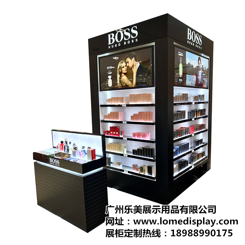 品牌定制化妝品展示柜-高端簡約多層商場店鋪專用化妝品背柜展示柜