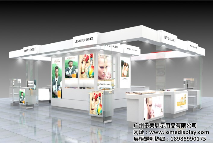 商場店鋪超市-品牌定制-香水化妝品護膚品展示柜高柜背柜