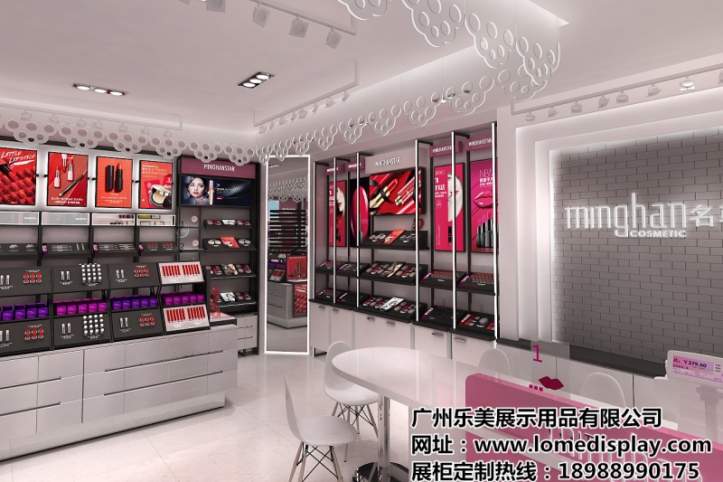新款韓式-品牌定制-商場店鋪超市-彩妝柜化妝品前柜展示柜背柜高柜