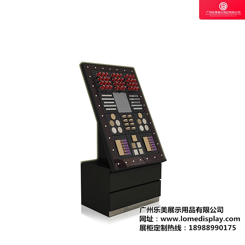 展柜廠專業定制高端大氣化妝品展示柜亞克力彩妝樣品柜現場安裝