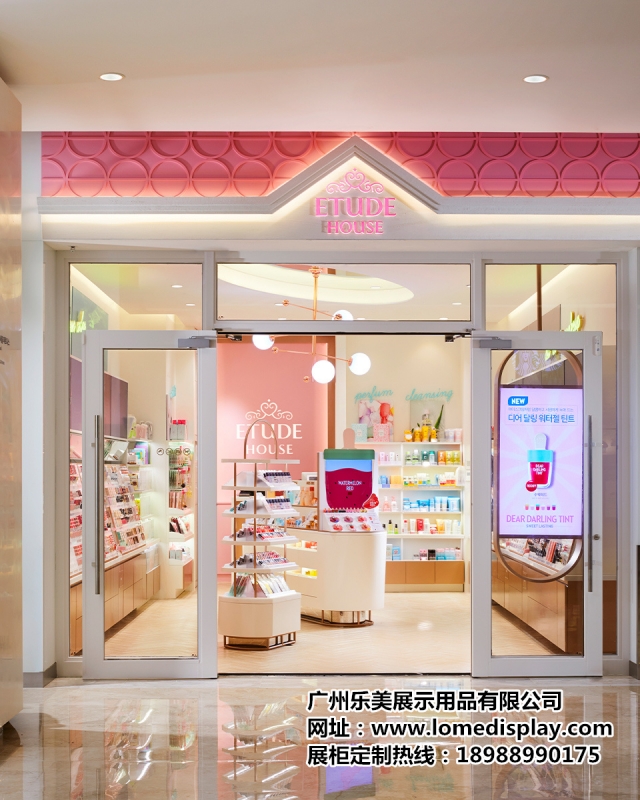 彩妝柜臺展示柜調色化妝品展示架擺放臺產品展柜店面師護膚品貨架