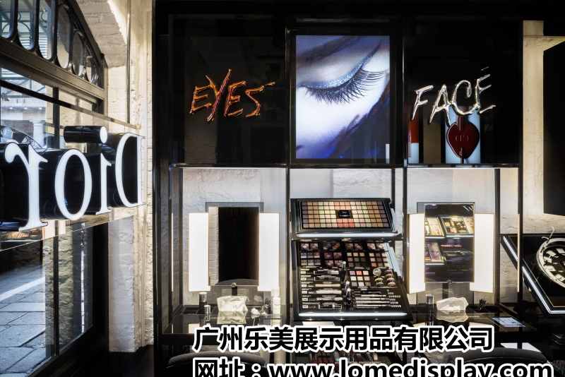 化妝品護膚品彩妝展柜木質烤漆工藝高柜背柜亞克力展示臺廣州廠家