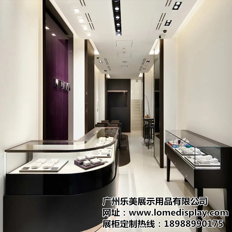 高端商場店鋪時尚木質烤漆弧形異形可定制珠寶展柜黃金銀飾品店陳列柜
