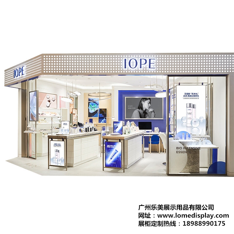 化妝品護膚品彩妝展示柜-木質烤漆簡約-時尚化妝品展示柜高柜背柜