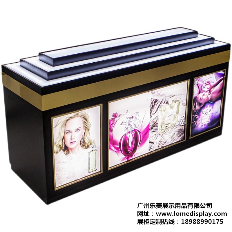 歐美大氣時尚-簡約化妝品護膚品香水展柜-可定制木質烤漆前柜背柜高柜